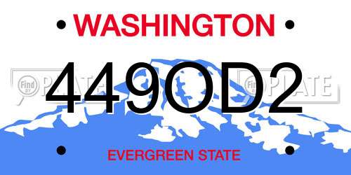 449OD2 Washington License Plate
