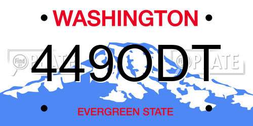 449ODT Washington License Plate