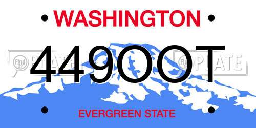 449OOT Washington License Plate