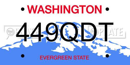 449QDT Washington License Plate