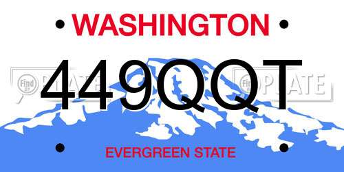 449QQT Washington License Plate