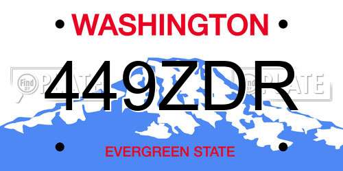 449ZDR Washington License Plate