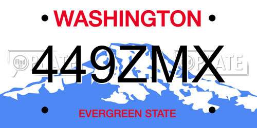 449ZMX Washington License Plate
