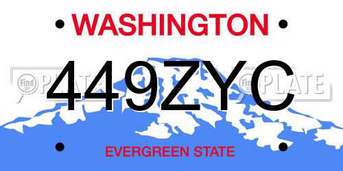 449ZYC Washington License Plate