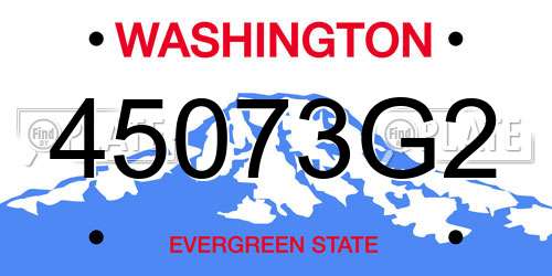 45073G2 Washington License Plate
