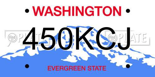 450KCJ Washington License Plate