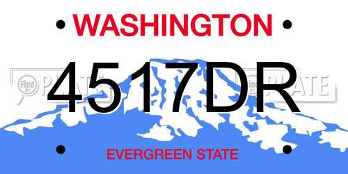 4517DR Washington License Plate