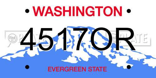 4517OR Washington License Plate