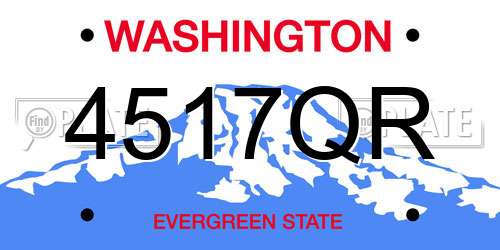 4517QR Washington License Plate