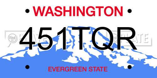 451TQR Washington License Plate