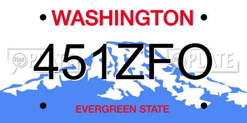 451ZFO Washington License Plate