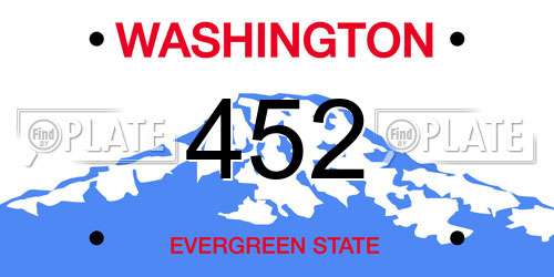 452 Washington License Plate