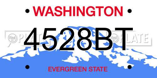 4528BT Washington License Plate