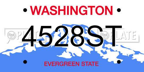 4528ST Washington License Plate