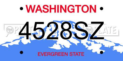 4528SZ Washington License Plate
