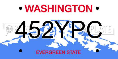 452YPC Washington License Plate