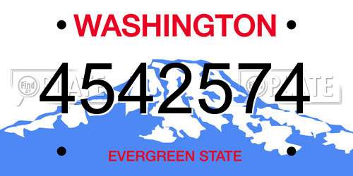 4542574 Washington License Plate