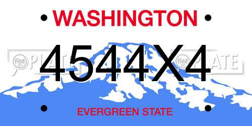 4544X4 Washington License Plate