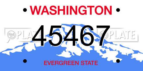 45467 Washington License Plate