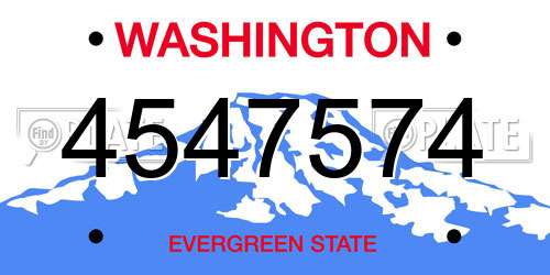 4547574 Washington License Plate