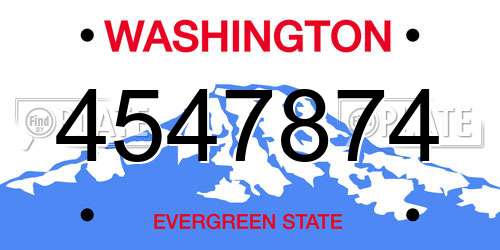 4547874 Washington License Plate