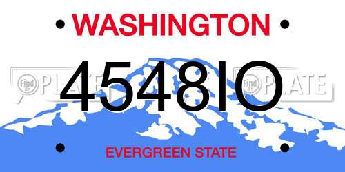 4548IO Washington License Plate