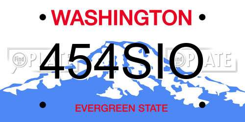 454SIO Washington License Plate