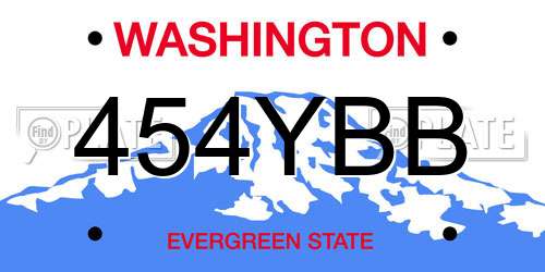 454YBB Washington License Plate