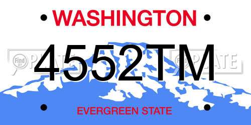 4552TM Washington License Plate