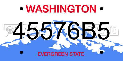 45576B5 Washington License Plate
