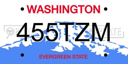 455TZM Washington License Plate