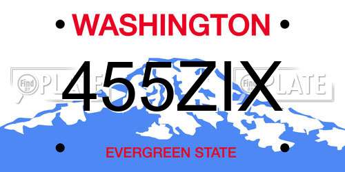 455ZIX Washington License Plate