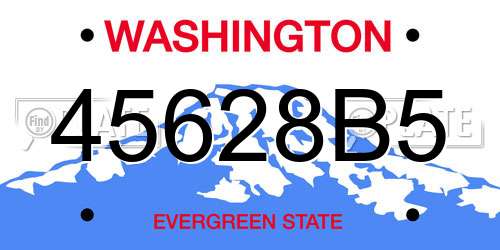 45628B5 Washington License Plate