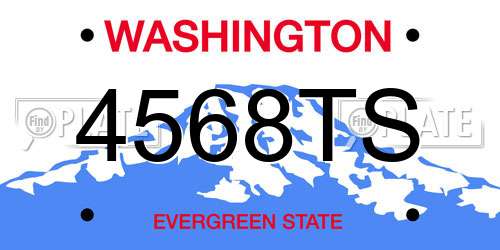 4568TS Washington License Plate