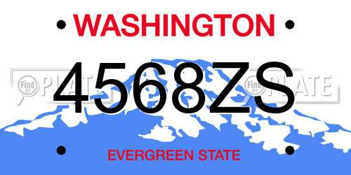 4568ZS Washington License Plate