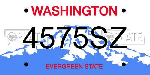 4575SZ Washington License Plate