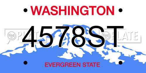 4578ST Washington License Plate