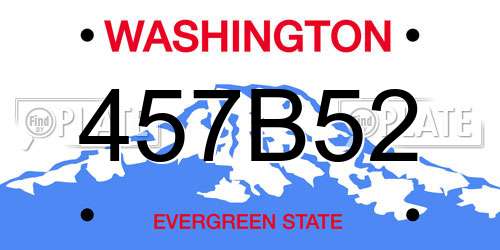 457B52 Washington License Plate