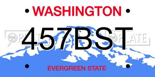 457BST Washington License Plate