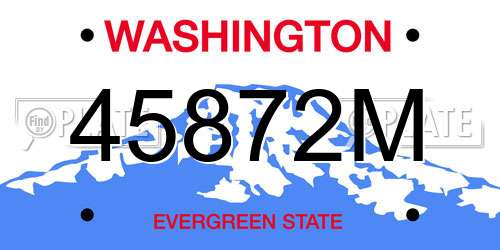 45872M Washington License Plate
