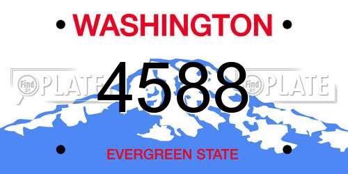 4588 Washington License Plate