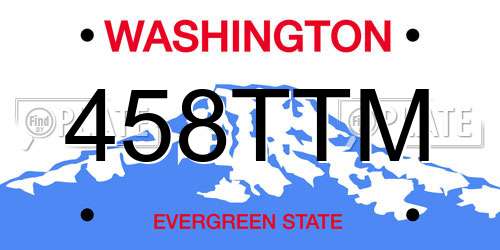 458TTM Washington License Plate
