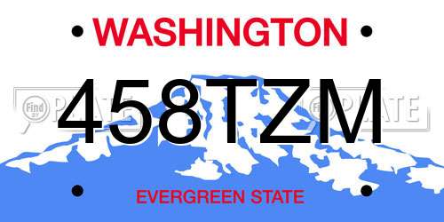 458TZM Washington License Plate