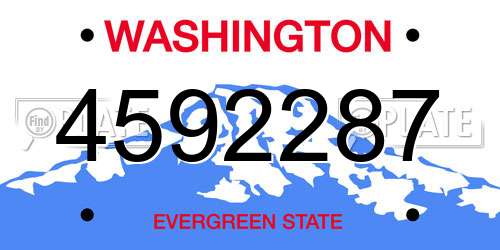 4592287 Washington License Plate