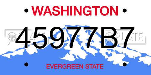 45977B7 Washington License Plate