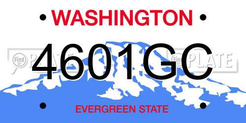 4601GC Washington License Plate