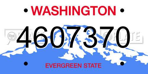 4607370 Washington License Plate