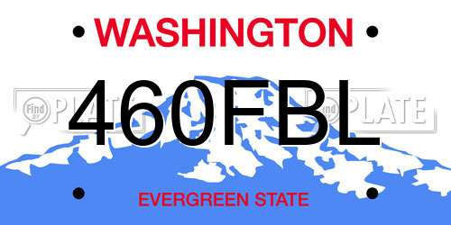 460FBL Washington License Plate