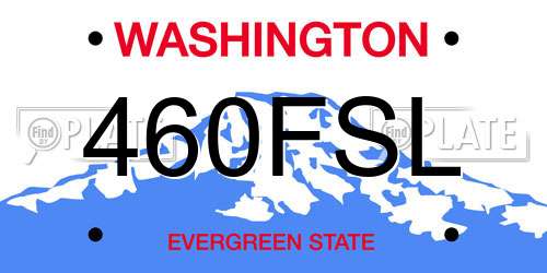 460FSL Washington License Plate