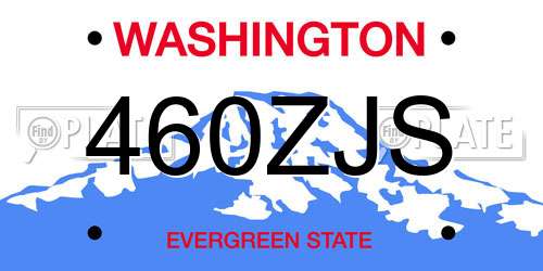 460ZJS Washington License Plate